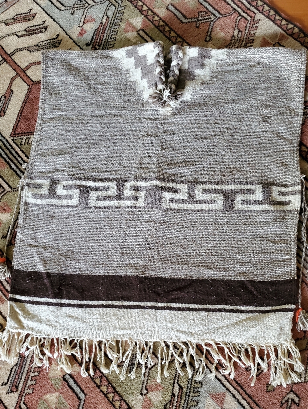 Vintage Handwoven Mexican Poncho